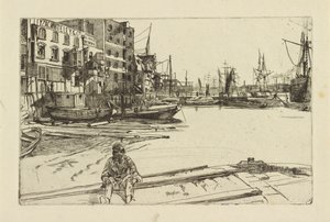 Eagle Wharf (Tyzac Whiteley i spółka) autorstwa James Abbott McNeill Whistler