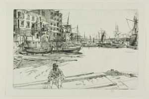 Eagle Wharf autorstwa James Abbott McNeill Whistler