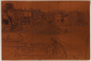 Płyta do wytrawiania: Black Lion Wharf autorstwa James Abbott McNeill Whistler