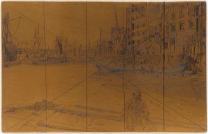 Płyta do wytrawiania: Eagle Wharf (Tyzac Whiteley and Co.) autorstwa James Abbott McNeill Whistler