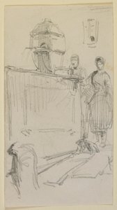 Figurki przy fontannie autorstwa James Abbott McNeill Whistler