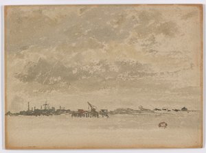 Szary i Srebrny – Purfleet autorstwa James Abbott McNeill Whistler
