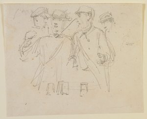 Grupa czterech mężczyzn autorstwa James Abbott McNeill Whistler