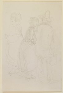 Grupa trzech stojących postaci autorstwa James Abbott McNeill Whistler