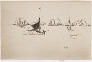 Flota Jej Królewskiej Mości: Wieczór autorstwa James Abbott McNeill Whistler