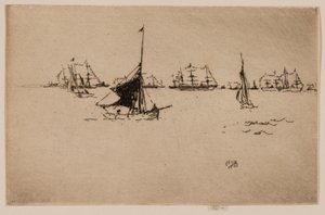 Flota Jej Królewskiej Mości: Wieczór autorstwa James McNeill Whistler