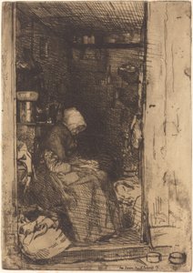 Stara kobieta ze szmatami autorstwa James Abbott McNeill Whistler