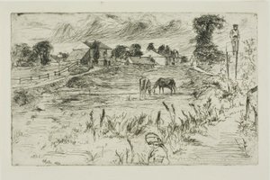 Krajobraz z końmi autorstwa James Abbott McNeill Whistler