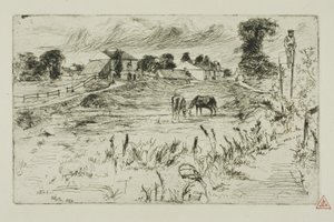 Krajobraz z końmi autorstwa James Abbott McNeill Whistler