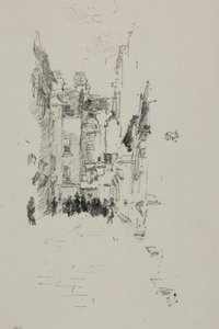 Mały Dziedziniec, Targi Sukien autorstwa James Abbott McNeill Whistler