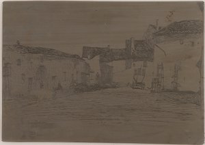 Liverdun. Jedna z <em>dwunastu akwafort z natury</em> autorstwa James Abbott McNeill Whistler