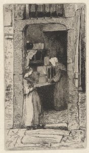Kobieta z musztardy, jedna z dwunastu akwafort z natury autorstwa James Abbott McNeill Whistler