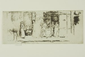 Stoisko z gazetami, Rue de Seine autorstwa James Abbott McNeill Whistler