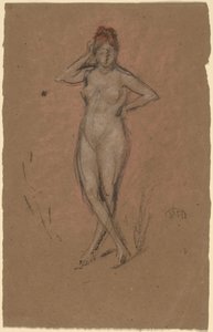 Stojący nago ze skrzyżowanymi nogami autorstwa James Abbott McNeill Whistler