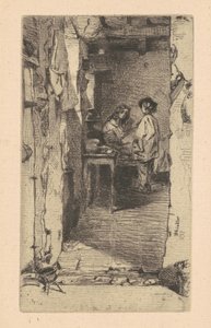 Zbieracze szmat, dzielnica Mouffetard, Paryż autorstwa James Abbott McNeill Whistler