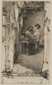 Zbieracze szmat, dzielnica Mouffetard, Paryż autorstwa James Abbott McNeill Whistler