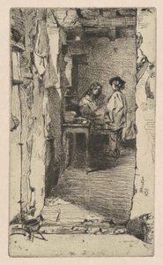 Zbieracze szmat, dzielnica Mouffetard, Paryż autorstwa James Abbott McNeill Whistler