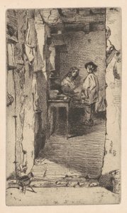 Zbieracze szmat, dzielnica Mouffetard, Paryż autorstwa James Abbott McNeill Whistler