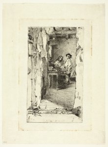 Zbieracze szmat, dzielnica Mouffetard, Paryż autorstwa James Abbott McNeill Whistler