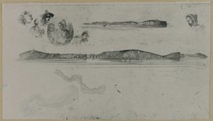 Szkice na płycie pomiarowej wybrzeża autorstwa James Abbott McNeill Whistler