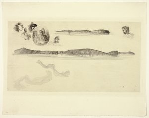 Szkice na płycie pomiarowej wybrzeża autorstwa James Abbott McNeill Whistler