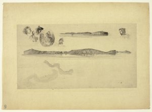 Szkice na płycie pomiarowej wybrzeża autorstwa James Abbott McNeill Whistler