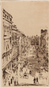 ulica św. Jakuba; reprodukcja litograficzna na odwrocie ryciny „St. James