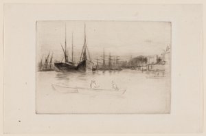Parowce z wieży autorstwa James Abbott McNeill Whistler