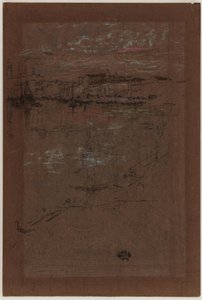 Zachód słońca, w kolorze czerwonym i brązowym autorstwa James Abbott McNeill Whistler