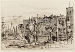 Policja w Tamizie autorstwa James Abbott McNeill Whistler