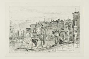 Policja w Tamizie autorstwa James Abbott McNeill Whistler