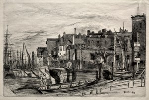 Policja na Tamizie autorstwa James McNeill Whistler