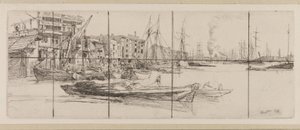 Magazyny w Tamizie autorstwa James Abbott McNeill Whistler