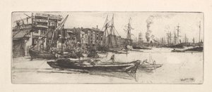 Magazyny w Tamizie autorstwa James Abbott McNeill Whistler
