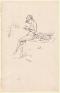 Mała naga modelka, czytanie autorstwa James Abbott McNeill Whistler