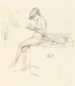 „Mała naga modelka czytająca” autorstwa James McNeill Whistler