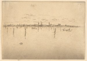 Mała Wenecja, z pierwszego zestawu Wenecji (Wenecja, seria dwunastu akwafort) autorstwa James Abbott McNeill Whistler