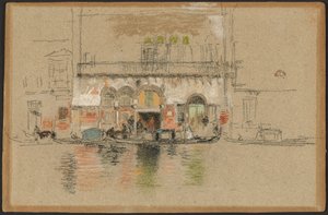 Pałac; biały i różowy autorstwa James Abbott McNeill Whistler
