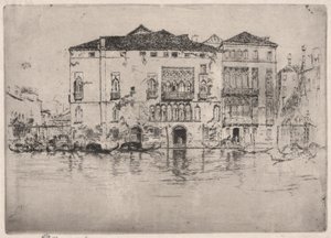 Pałace, z pierwszego zestawu weneckiego (Wenecja, seria dwunastu akwafort) autorstwa James Abbott McNeill Whistler