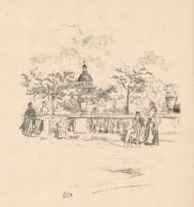 Panteon, z Tarasu Ogrodów Luksemburskich autorstwa James Abbott McNeill Whistler