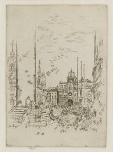 Piazzetta, z pierwszego zestawu weneckiego (Wenecja, seria dwunastu akwafort) autorstwa James Abbott McNeill Whistler