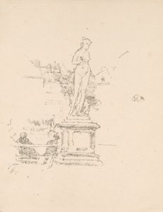 Statua, Ogrody Luksemburskie autorstwa James McNeill Whistler
