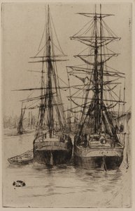 Dwa statki autorstwa James Abbott McNeill Whistler