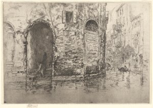 Dwoje drzwi, z pierwszego zestawu weneckiego (Wenecja, seria dwunastu akwafort) autorstwa James Abbott McNeill Whistler