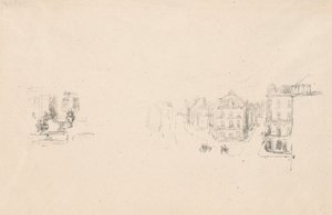 Dwa szkice próbne: A. Grand Rue, Dieppe; B. Wnętrze autorstwa James Abbott McNeill Whistler