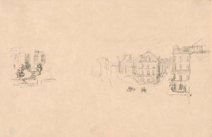 Dwa szkice próbne: A. Grande Rue, Dieppe; B. Wnętrze autorstwa James McNeill Whistler