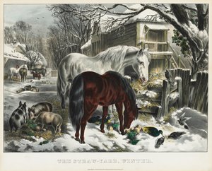 Podwórze słomy, zima, 1800 rok.
