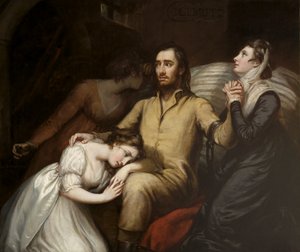 Lafayette w lochach w Olmütz z żoną i córkami, 1797