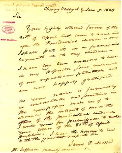 Dziękuje mu za odpowiedź 30 kwietnia, którą zamierza umieścić w ramce i zachować dla swoich dzieci. (2 strony) autorstwa James O. Morse