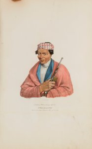 CAN-NO-SA-QUA; Wódz Pottowattomie, z Portfolio Aborygenów autorstwa James Otto Lewis